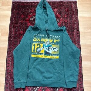 Aaron Rodgers 3x MVP NFL Hoodie Green Mens Size Large